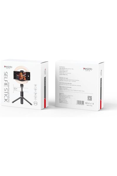 Yesido Wireless Ring Light With Tripod Selfie Stick (42CM), SF12