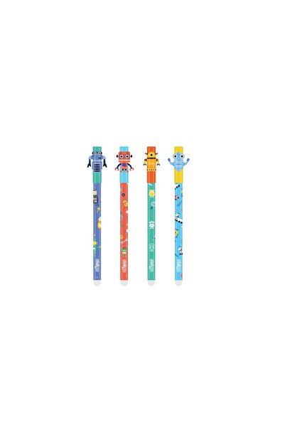Strigo Set of 4 ink pens with eraser, ROBOTI, SSC185
