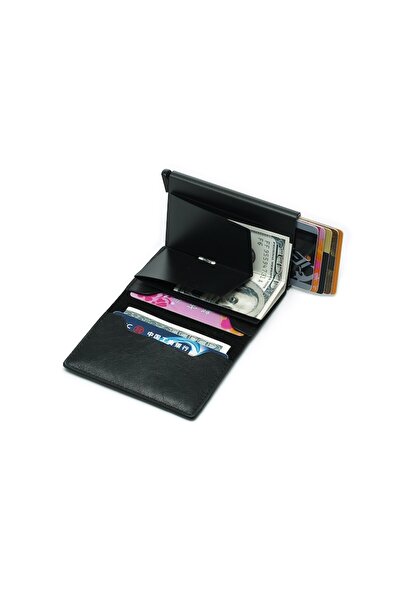 OEM Minimalist Wallet, Aluminum Card Support for 6 Cards, Coin Pocket, Matte Black