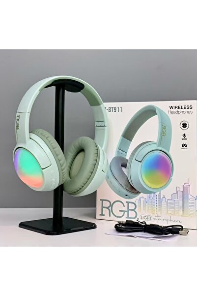 RTG BT911 Süper Bass Gürültü Azaltıcı RGB Işıklı Bluetooth 5.0 Kulak Üstü Kulaklık