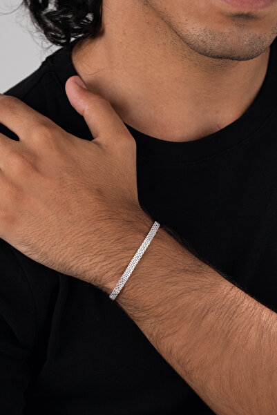 esdika 5MM BİSMARK HASIR GÜMÜŞ BİLEKLİK • 925 AYAR GÜMÜŞ • PREMİUM STERLİNG SİLVER