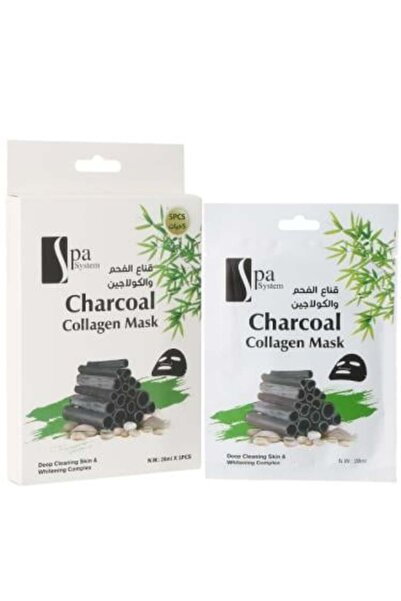 Spa System قناع الوجه بالفحم والكولاجين من سبا سيستم، 5 × 28 مل