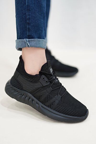 BİKAJOO Pantofi sport pentru bărbați, negri, ortopedici, confortabili, de zi ...