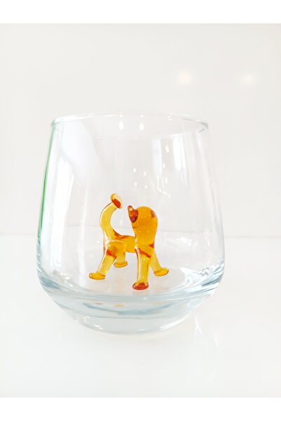 ADAMODART Amber Balloon Cat Glass Figurine Water Cup