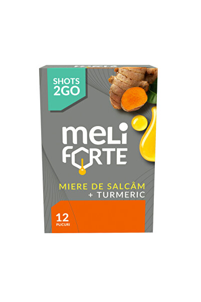 Meliforte Miere de Salcâm cu Turmeric, 12 plicuri x 10g (120g)