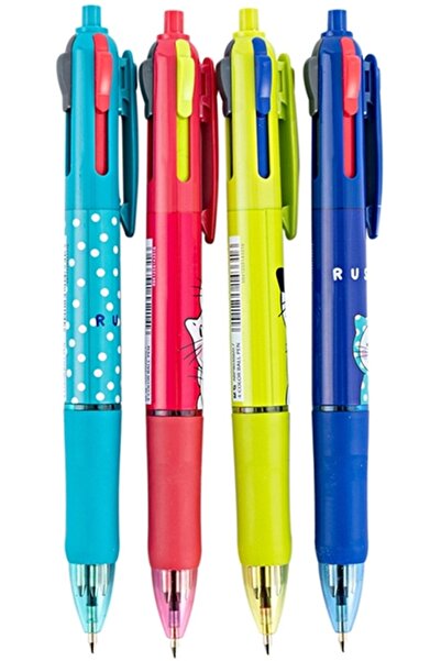 M&G Pix retractabil 4 in 1 , So many cats, cu grip de cauciuc, negru/albastru...