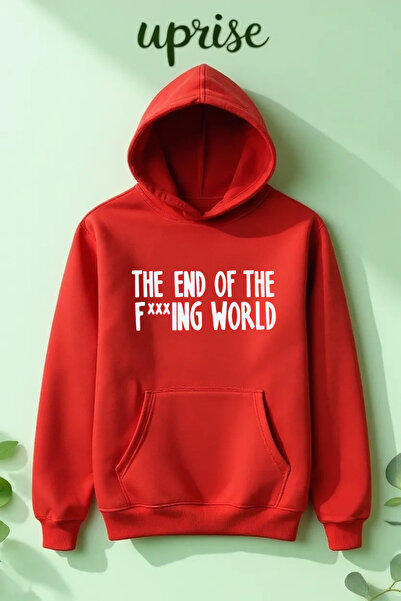 Vordevia Hanorac supradimensionat din bumbac cu imprimeu The End Of The World...