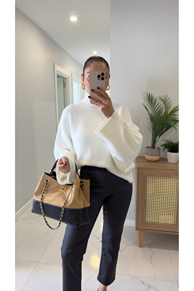 BİRCANÇİL Dlvin Nivra Ecru Batwing Sleeve Knitwear