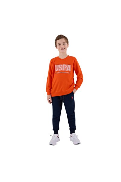 U.S. Polo Assn. 4-15 سنة مرخصة من Us Polo Assn للأولاد - برتقالي