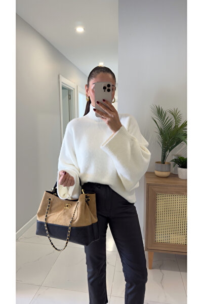 BİRCANÇİL Dlvin Nivra Ecru Batwing Sleeve Knitwear