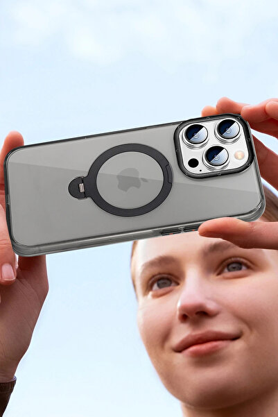 Fuchsia Apple iPhone 16 Pro Max HBC-338 Andes Magsafe Standlı Kapak - Gold