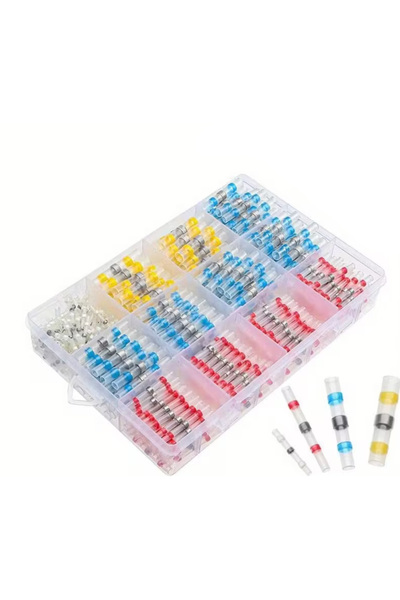 zola Set of 150 heat-shrinkable connectors with sheet metal, sealing and soldering electrical conductors, multicolor