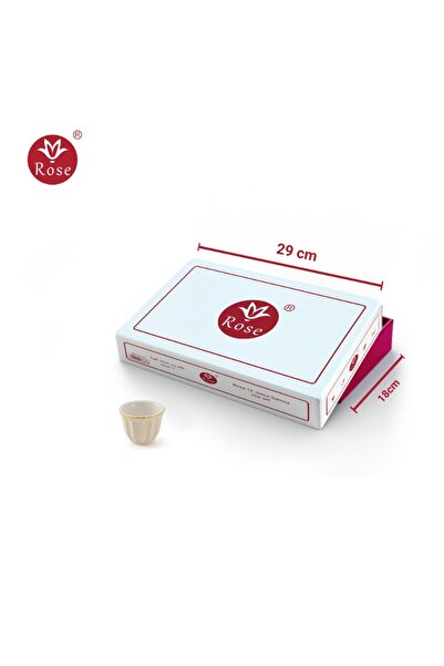 Rose 12-Piece Porcelain Arabic Coffee Cup Set, Rose - 345