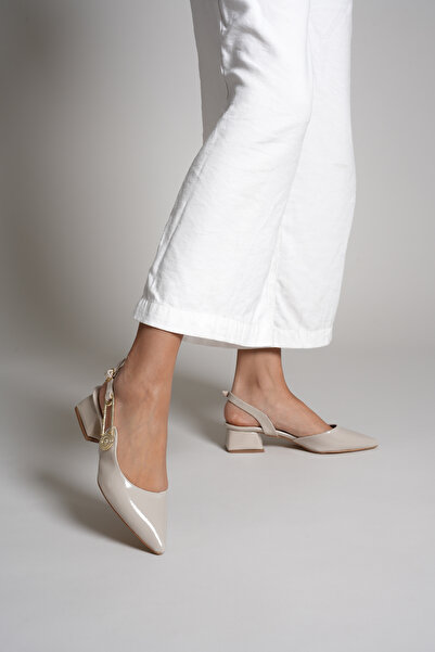 NUG Marisse Women's Pointed Toe Open Back Low Heel Classic Heeled Shoes