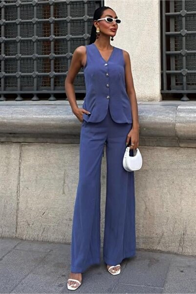 Wear Up Комплект от панталони с връзки и жилетка Plazza от модал 10202-08