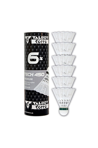 Other TALBOT TORRO Tech 450 Slow Badminton Shuttlecocks 6 pcs - White