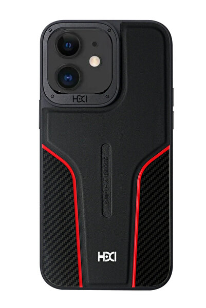 Fuchsia iPhone 11 HBC-264 Lambor Karbon Fiber Sport Kapak - Siyah