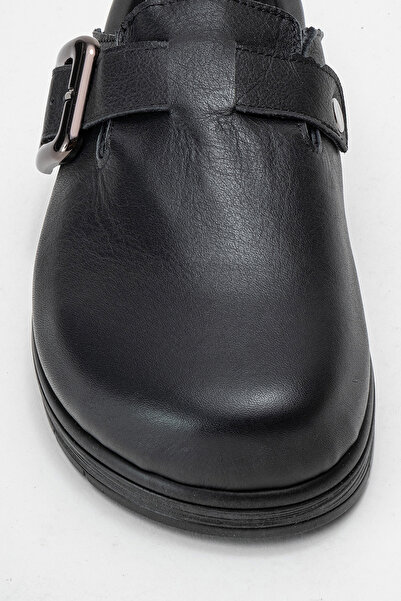 Dericlub Women's Closed-Front Buckle Sabo Daily Slippers Genuine Leather Zy 4000