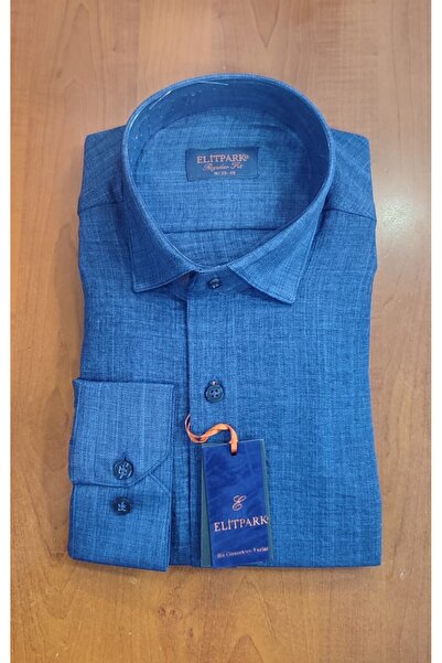 ELİTPARK GÖMLEK Güncüoğlu Long Sleeve Melange Fabric Slim Fit Men's Shirt