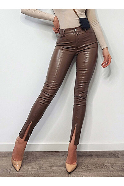 WildFashion Casual faux leather pants T589-8