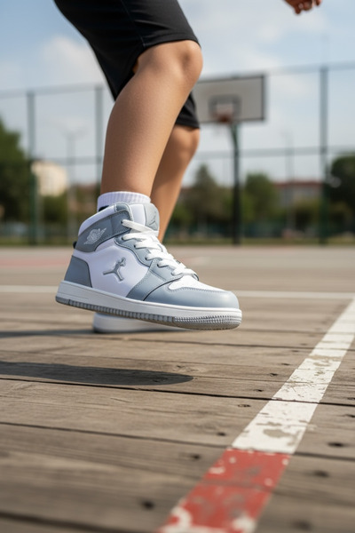 JOJO KIDS unisex genç ve çocuk bağcıklı bilekli spor ayakkabı , sneaker , destekli spor ayakkabı