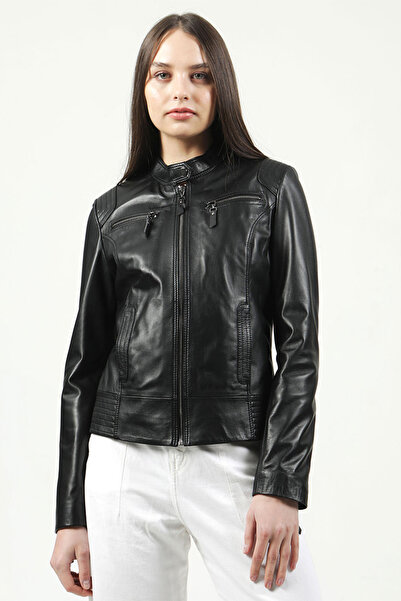 Dericlub Yb2143 Real Leather Women's Coat