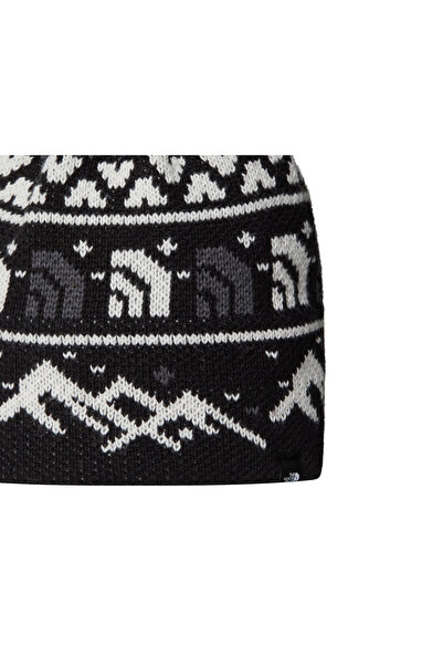 THE NORTH FACE Protective Soft Knitted Beanie Patterned Pompom Detailed Colorful