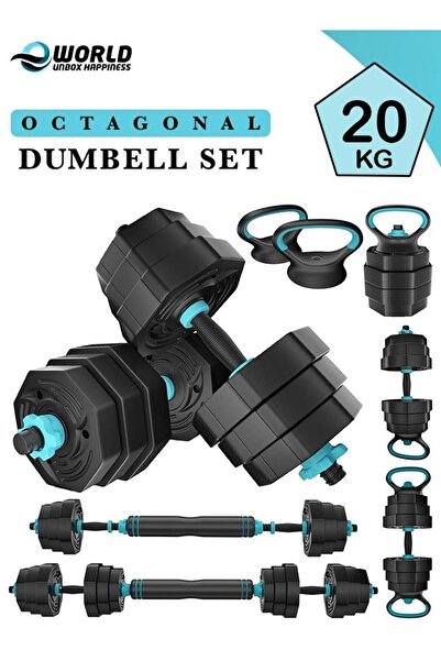 Eworld Versatile 6-in-1 Adjustable Dumbbells Set, 20 kg with Connector