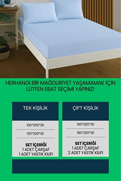 OZNHOME Elastic Fitted Sheet Set 100% Cotton Single/Duo/Queen Size Fitted Sheet Set