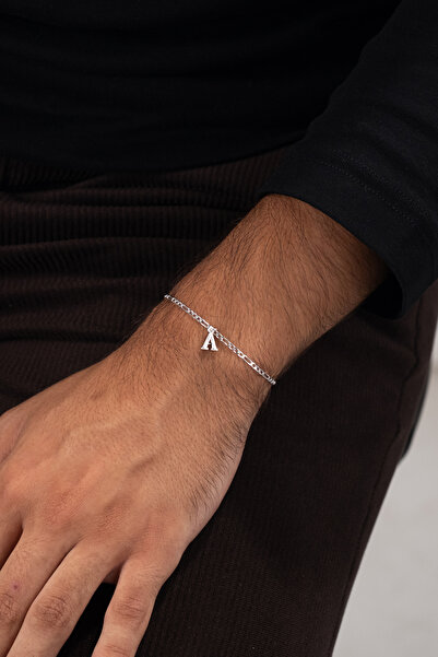 esdika 2MM FİGARO HARFLİ GÜMÜŞ BİLEKLİK • 925 AYAR GÜMÜŞ • PREMİUM STERLİNG S...