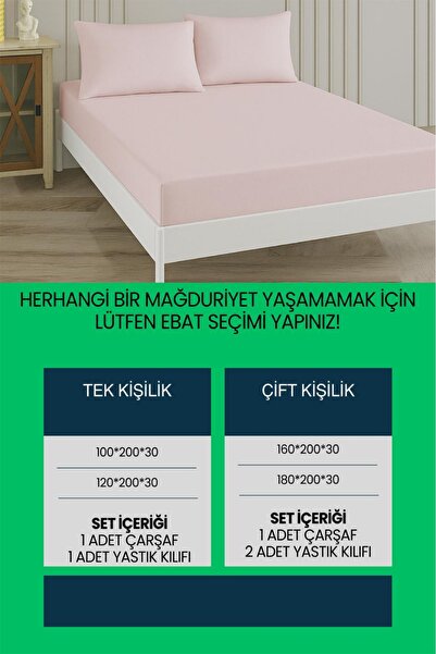 OZNHOME Elastic Fitted Sheet Set 100% Cotton Single/Duo/Queen Size Fitted Sheet Set