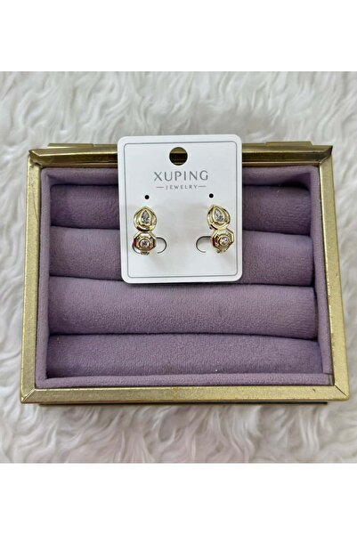 BY YASİN TOPÇU 💎 🌸   Xuping Drop & Round Stone Earrings – Double Sparkle, Single Elegance ✨ 👑