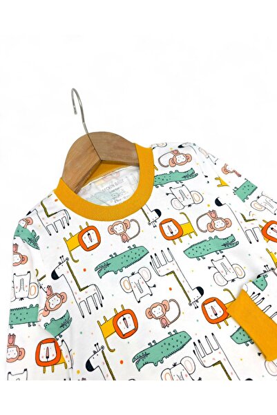 Ege Bebek Baby Boy Animals Printed Seasonal 100% Cotton Crew Neck Nightgown Pajama Set 0-6 Years