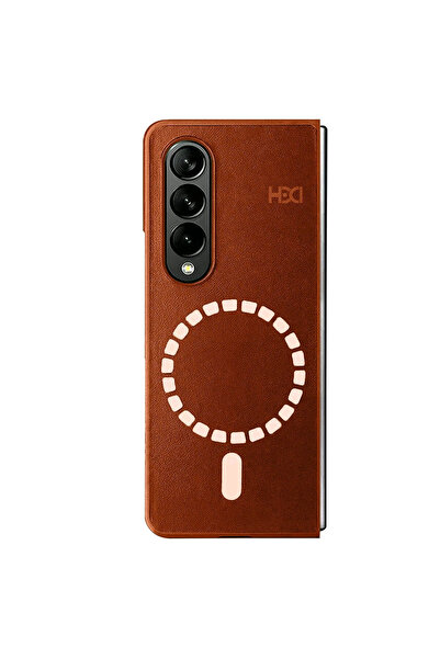 Fuchsia Samsung Galaxy Z Fold 3 Kılıf HBC-156 Forum Magneticsafe Kapak - Kahv...