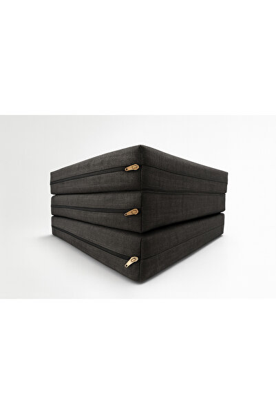 zishtekstil Antrasit Katlanır Sünger Misafir Yer Yatağı ve Balkon Minderi 7cm