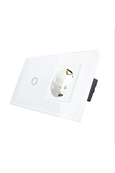 Bingoelec Comutator 4M (2+2M) 1 buton pentru scară/crossover cu priză Schuko,...