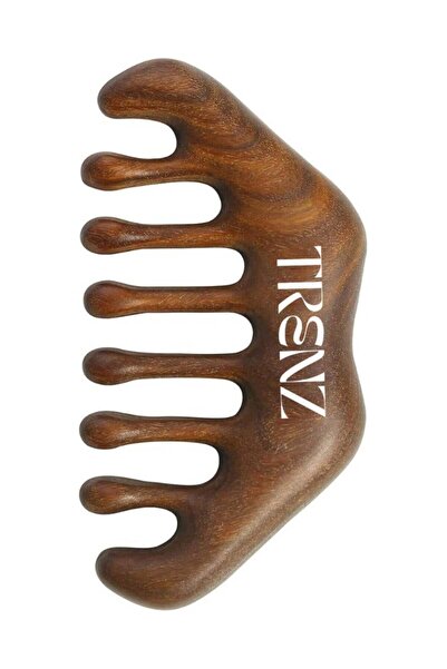 TRENZ TRANZ Wide Tooth Natural Wood Scalp Massage Comb