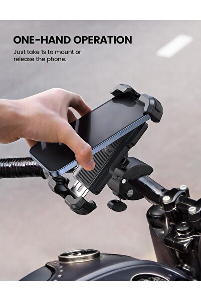 Lamicall Motorcycle Phone Mount, Bike Phone Holder - Upgrade Quick Install Handlebar Clip for Bicycl