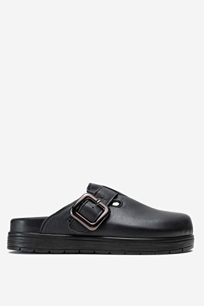 Dericlub Women's Closed-Front Buckle Sabo Daily Slippers Genuine Leather Zy 4000