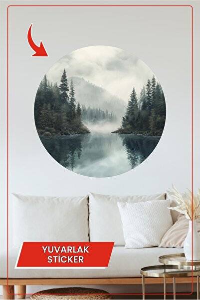 KOSS Dijital Στρογγυλό αυτοκόλλητο με ομορφιά του ομορφιάς του δάσους και του...