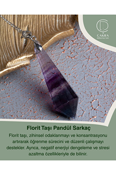 ÇAKRA DOĞAL TAŞ Florit Taşı Pandül Sarkaç