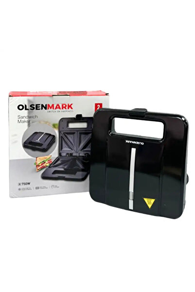 Olsenmark OMSM2404 Non Stick Coating Plate Sandwich Maker 750W With Heat Insulated Handle- Black