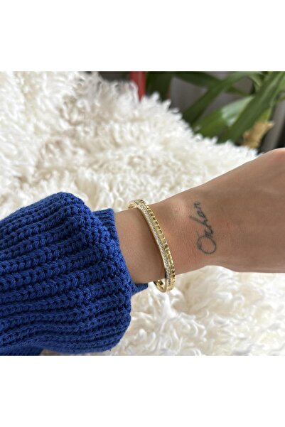 Alice İsstanbul Çelik Kenarı Taşlı Kelepçe