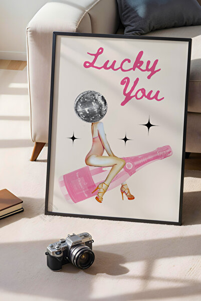 Basquiart Αφίσα της σειράς Lucky You με μαύρο πλαίσιο, Διακοσμητικός πίνακας ...