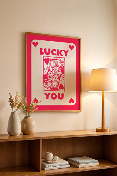 Basquiart Σειρά Lucky You, Ξύλινη Αφίσα με Πλαίσιο, Διακοσμητικό Τοίχου Αρ.:84