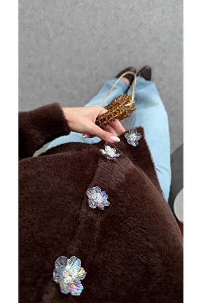 Butik Floral Detailed Plush Vest