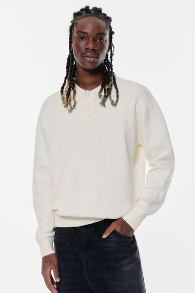 Pull & Bear Uzun kollu polo yaka t-shirt