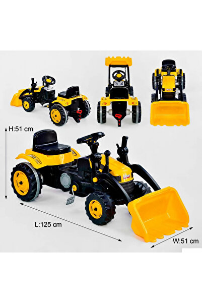 PİLSAN Active children's tractor, with pedals and bucket, equipped with steering wheel, backrest and horn, adjustable seat