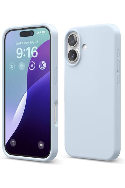 Merwish Apple Iphone 17 Uyumlu Içi Kadife Lansman Silikon Kılıf Kapak Bebe Mavi