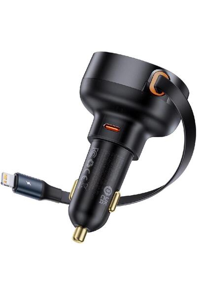 Baseus Enjoyment Pro C Retractable Car Charger - 60W with USB-C PD